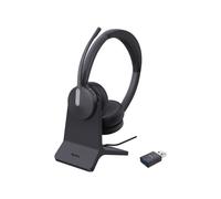 Casque Yealink WH64 Hybrid DECT/Bluetooth 5.2 Binaural Arceau Noir, Portée 150m, Autonomie 41h, USB-C, Compatible Microsoft Teams, 3 Micros, 151g