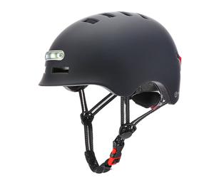 Casque Youin homologué avec éclairage LED USB réglable Taille M (54-57 cm) Noir
