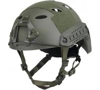 Casques Airsoft Fast PJ, Casques de Combat Tactiques d'extérieur, Casques de Protection pour Sports de Guerre, Chasse, CS, Paintball, Casque Demi-Couvercle (Green,L)