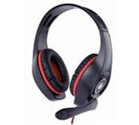 Gembird Micro-casque supra-auriculaire GHS-05-R filaire stéréo volume réglable Noir/Rouge
