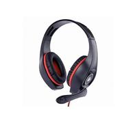 Gembird GHS-05-R Micro-casque supra-auriculaire filaire Stereo noir, rouge volume réglable Gaming