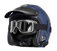 Casques Bols 3/4 Bluetooth Casque Jet Ouvert Moto Demi Casque Croiseur Léger avec Lunettes ECEDOT Homologué Les Haut-Parleurs Intégrés Peuvent Répondre Automatiquement J,L:59-60CM