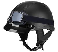 Casques De Cyclomoteur RéTro pour Adultes ApprouvéS par La ECE, Casque Mobylette avec Lunettes, RéTro De Collision De Scooter, pour Homme Et Femme C03, XXL(62~63CM)
