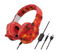 Casques de jeu 830Pro Camouflage, casque d'écoute de Gamer avec lumière LED Surround stéréo USB + 3.5mm, écouteurs filaires avec micro pour PC portable