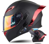 Casques De Moto Bluetooth Rabattables à L’Avant, Casques Modulaires Modulables avec Casque Bluetooth, Casque Intégral Approuvé Ece Crash Scooter Visières Doubles Anti-buée, G, XL(61~62cm)