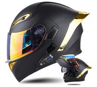 Casques De Moto Bluetooth Rabattables à L’Avant, Casques Modulaires Modulables avec Casque Bluetooth, Casque Intégral Approuvé Ece Crash Scooter Casque Double Visières Anti-buée pour Hommes