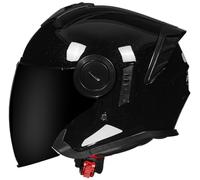 Casques de Moto Casque Jet Moto Vintage avec Double Visière Casque Mobylette Homologué ECE, Rétro Demi Casques Moto pour Homme Femme Casques Bols, pour Vélo Scooter Chopper 11,L=59-60cm