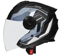 Casques de Moto Casque Jet Moto Vintage avec Double Visière Casque Mobylette Homologué ECE, Rétro Demi Casques Moto pour Homme Femme Casques Bols, pour Vélo Scooter Chopper 6,XL=61-62cm