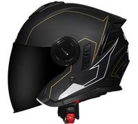 Casques de Moto Casque Jet Moto Vintage avec Double Visière Casque Mobylette Homologué ECE, Rétro Demi Casques Moto pour Homme Femme Casques Bols, pour Vélo Scooter Chopper 13,XL=61-62cm