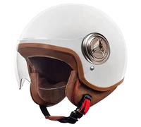 Casques de moto de demi-visage, casque de mope à amortisseur 3/4 avec rembourrage, casque de moto rétro à la protection solaires avec lunettes pour hommes et femmes casques ouverts