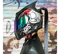 Casques De Moto Intégraux Pour Adultes Hommes Femmes, Approuvés DOT/ECE Casque De Vélo De Rue Pour Moto, VTT, Scooter, Casque Léger Avec Double Visière Anti-Buée Rabattable,Joker a,S