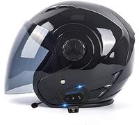 Casques de Moto Jet, Demi-Casque de Moto Bluetooth avec Pare-Soleil - ECE 22-05 approuvé Scooter Chopper Skateboard Cyclisme Jeunes Hommes Femmes Casque B,S