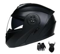 Casques de Moto Modulables pour Hommes Et Femmes, avec VisièRe Relevable AntibuéE Et Double VisièRe, HomologuéS Dot, Et Gants Inclus(Style 20,M(57-58cm))