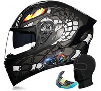 Casques de Moto Modulaires Bluetooth, Casques de Moto Rabattables Modulaire Homologué ECE, Double Haut-Parleur Intégré, pour Casque Adulte Hommes et Femmes N,L 59~60CM