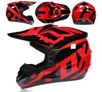 Casques de Motocross, Casque intégral pour Enfants et Adultes, Casque de sécurité pour VTT, Scooter, Descente, Enduro, avec Gants, Lunettes, Masque, homologué Dot,Color C-S(52~53CM)