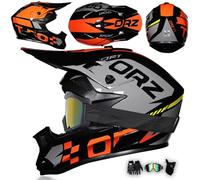 Casques De Motocross VTT Jeunes Enfants Adultes Casque De Moto Tout-Terrain avec Lunettes Gants Masque, Casque Moto Cross pour BMX Enduro Descente Quad Street Dirt Bike,Black-XL