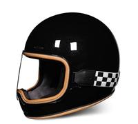 Casques de Scooter électrique pour Femmes Casque de Moto de Course légers pour Hommes Déplacements urbains Balades en Ville Homologués Dot Toutes Saisons Noir Brillant L/59-60cm