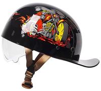 Casques Demi De Moto Homme, Casque Jet Rétro, Casque Bol Moto Homologué ECE Casque Mobylette Rétro et Respirant Doublure Intérieure Amovible Casque de vélo électrique Unisexe 6,XL(59-60)