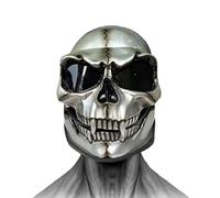 Casques fantôme crâne - Casque de moto intégral avec lunettes de protection - Les amateurs de moto doivent avoir des têtes fantômes - Décoration murale pour adultes hommes et femmes