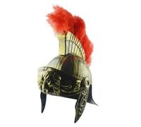 Casques Grecs - Couvre-chef De Guerrier Romain, Casque De Costume De Centurion | Casque D'armure Avec De Plumes Rouges, Style Gladiateur Doré Pour Adultes, Jeu De Rôle, Fête De Théâtre, Déguis