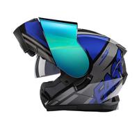 Casques Intégraux Flip-Up ECEDOT Homologué Casque Integral Modulable avec Double Visière Casques Motocross Modulables Doublure Confort Amovible pour Adultes Hommes Femmes M,L:59-60CM