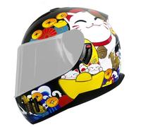 Casques Intégraux pour Moto ECEDOT Homologué Casque Intégral Rétro avec Double Visière Résistant Aux Rayures Casques Motocross pour Adultes Hommes Femmes Quatre Saisons M,L:59-60CM