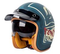 Casques Jet 3/4 et Demi-Jet rétro, Demi-Casques de Moto Vintage avec visière, certifiés ECE/Dot, Unisexes, légaux sur Route 3,M55-56CM