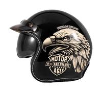 Casques Jet De Moto Adulte Casques Face Ouverte Vintage ECEDOT Homologué 3/4 Casque Mobylette Moto Bols avec Visière L'allemande Demi Casque De Moto pour Femme Homme 6,XL:61-62CM