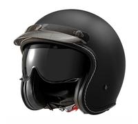 Casques Jet De Moto Adulte Casques Face Ouverte Vintage ECEDOT Homologué 3/4 L'allemande Demi Casque De Moto pour Femme Homme avec Visière Casque Moto Bols 3,M:57-58CM
