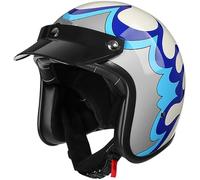 Casques Jet De Moto Casques Vintage ECE/Dot Homologué À Face Ouverte À L'allemande Demi Casque De Moto avec Visière Casque Mobylette Moto Bols pour Adulte Femme Homme 1,XL(61-62cm)