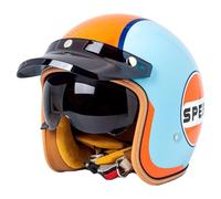 Casques Jet De Moto Casques Vintage ECEDOT Homologué 3/4 Face Ouverte À L'allemande Demi Casque De Moto avec Visière Casque Mobylette Moto Bols pour Adulte Femme Homme 3,M:57-58CM