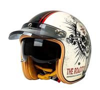 Casques Jet De Moto Casques Vintage ECEDOT Homologué 3/4 Face Ouverte À L'allemande Demi Casque De Moto avec Visière Casque Mobylette Moto Bols pour Adulte Femme Homme 6,XL:61-62CM