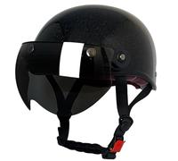 Casques Jet Moto Vintage avec Lunettes Demi Casque Bol Rétro Casque Scooter Ouvert ECEDOT Homologué pour Adultes Hommes Femmes Casque Classique pour Toutes Les Saisons M,L:59-60CM