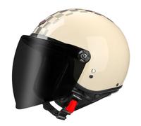Casques Jet Moto Vintage avec Visière Moto Casques Bols Casque Mobylette avec Visière Solaire Rétro Demi Casque Moto Scooter pour Adultes Homme Et Femme Homologué DOTECE 6,XL:61-62CM