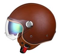 Casques Jet pour Moto Casque Rétro Lunettes Doubles Oreillettes Doublées Amovibles Casque Moto Adulte Homme Femme Homologué Casque De Karting Scooter Vélo Électrique Moto