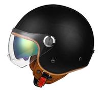 Casques Jet pour Moto Casque Rétro Lunettes Doubles Oreillettes Doublées Amovibles Casque Moto Adulte Homme Femme Homologué Casque De Karting Scooter Vélo Électrique Moto