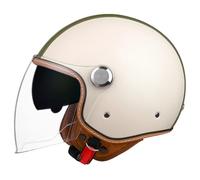 Casques Jet Vintage Casques Bols Ouvert Moto ECEDOT Homologué Demi Casque en Cuir PU avec Double Visière pour Cruiser Vélo Scooter pour Adultes Hommes Femmes Quatre Saisons I,M:57-58CM