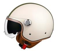 Casques Jet Vintage Casques Bols Ouvert Moto ECEDOT Homologué Demi Casque en Cuir PU avec Double Visière pour Cruiser Vélo Scooter pour Adultes Hommes Femmes Quatre Saisons H,M:57-58CM