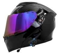 Casques Modulables Bluetooth Casque Flip-Up Integral Vintage ECEDOT Homologué Casque Intégraux Modulable avec Double Visière Les Haut-Parleurs Intégrés sont Réactifs X,XXL:63-64CM