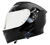 Casques Modulables Bluetooth Casque Flip-Up Integral Vintage ECEDOT Homologué Casque Intégraux Modulable avec Double Visière Les Haut-Parleurs Intégrés sont Réactifs P,S:55-56CM