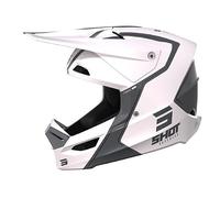 Casques Moto Cross SHOT RACE GEAR Furious Reflex White Glossy