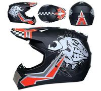 Casques Motocross Enfant Et Adulte Set, Casque de Motocross Intégral, pour BMX MTB Quad Enduro ATV Scooter avec Lunettes, Gants, Masque(XL (58-59cm))