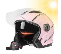 Casques pour adultes moto - double visière, casque à point de conduite | Shell léger respirant, sangle de menton sécurisée plus utilisation de l'équipement de sécurité de scooter à vélo de rue pour le