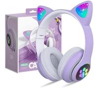 Casques Sans Fil Bluetooth Pour Enfants - Marque Inconnue - Oreille De Chat Mignonnes - Violet - Bluetooth 5.0