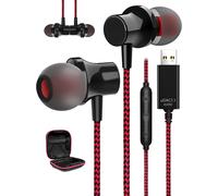 Casques Usb Pc Filaire,Écouteurs Filaires Usb Avec Micro Pour Pc Casque Gaming Stéréo Hifi Avec Fonction Muet Anti-Bruit Intra-Auriculaires Écouteur Gamer Pour Dell Ordinateur Portable Pour Gamer