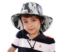 Casquette à Large Chapeau Solaire Anti-UV Unisexe Enfant Chapeau Bob Souple Réglable en Plein Air Casquette Plate Respirant pour Sport Voyage Cyclisme Plage Camping Randonnée