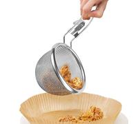 Casquette à soupe en acier inoxydable - 304 Grads alimentaire Metal Mesh Spoon Hook Hanging Design | Facile à faire frire et traité en poudre dans le Messi utile pour les plats de nouilles et la prépa
