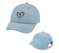 Casquette à visière en Forme de cœur for Enfant, Chapeau de Soleil Mignon et uni avec Oreilles, Ajustable, for l'été, for garçon et Fille pour Sport,Extérieur(Denim Blue,S 48cm)