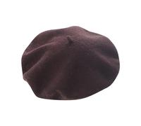 Casquette à visière mode d'hiver, bonnet décontracté en laine tricotée, béret basque sans, café, taille unique
