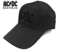 Casquette ACDC Back in Black unisexe en coton snapback avec visière incurvée